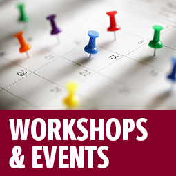 Image says "Workshops & Events"