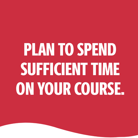 PLAN TO SPEND SUFFICIENT TIME ON YOUR COURSE.