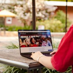 Person looking at USC Student Affairs and Acedemic Support website homepage on their laptop
